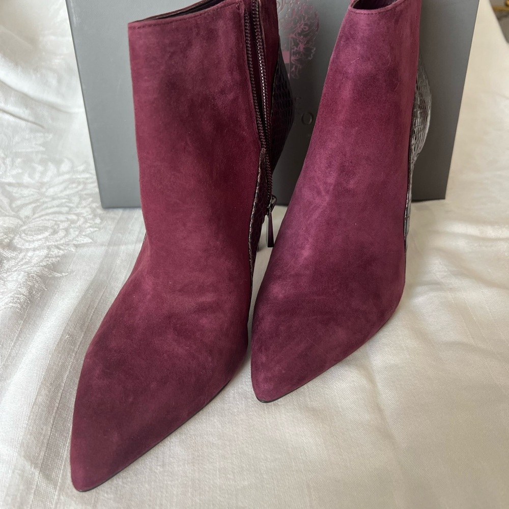 Vince Camuto Rich Plum Suede Ankle Boots